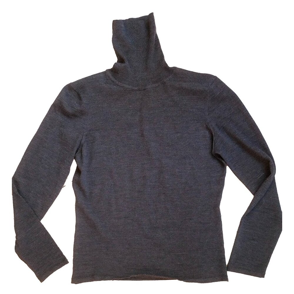 TSE Classic 100% Superfine Wool Turtleneck Sweater Gray Small